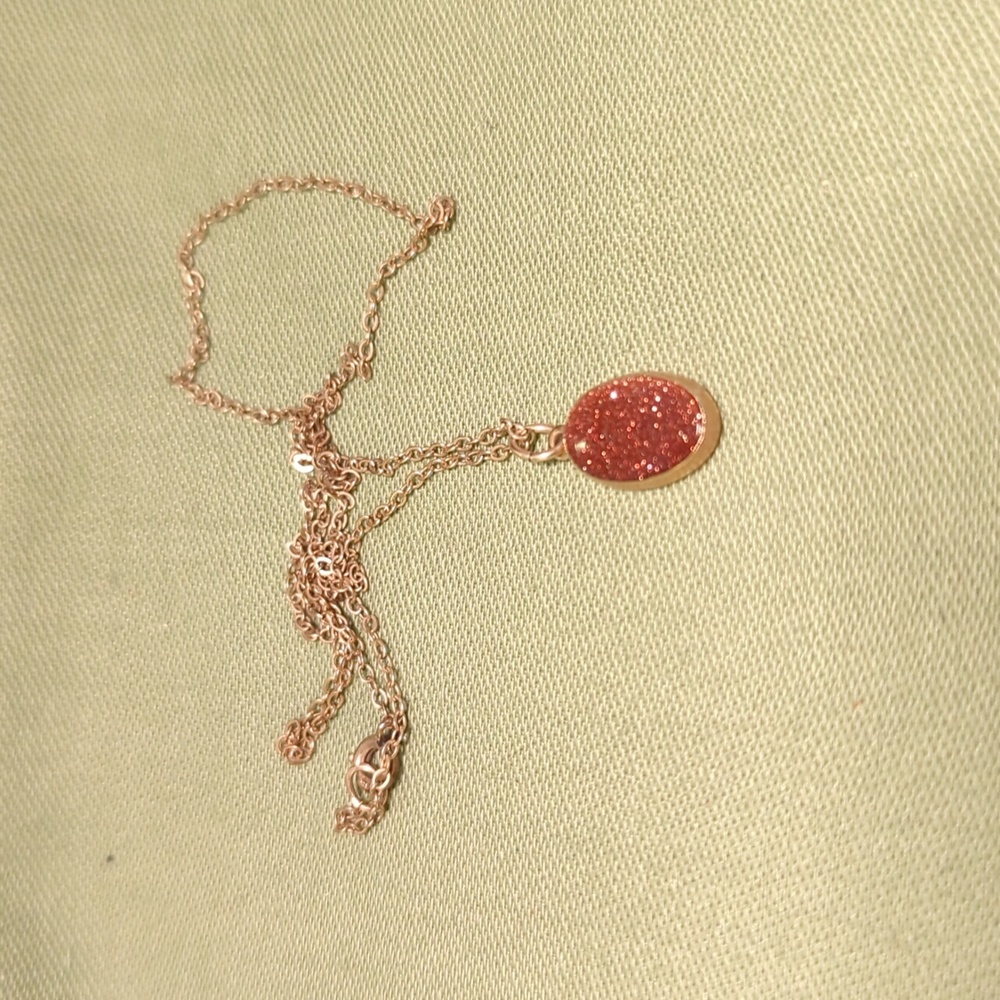 Vintage goldstone pendant on 1/20 12K gold chain